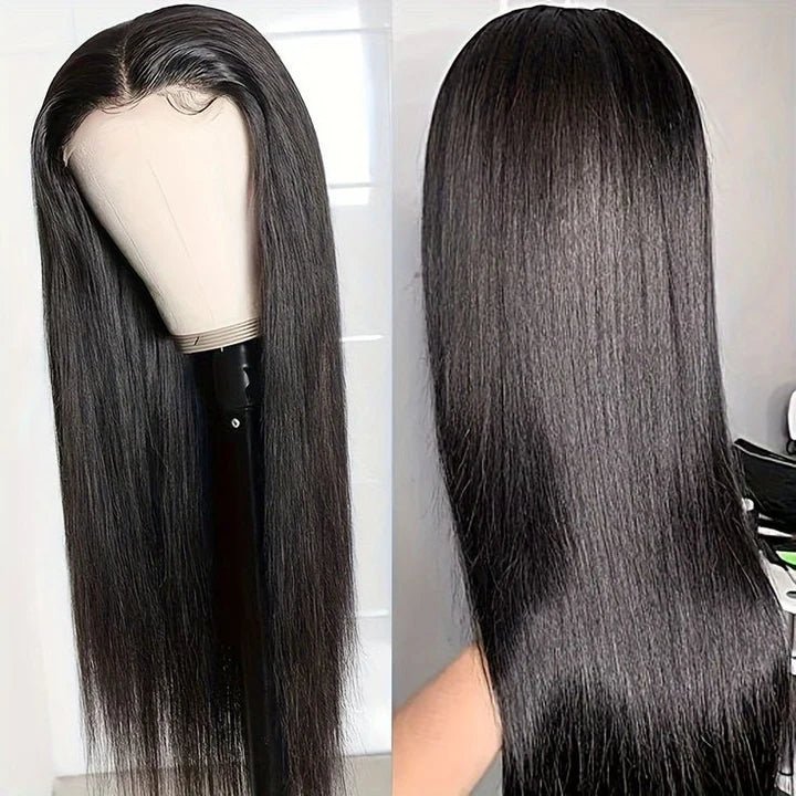Peruvian Human Hair 5x5 Lace Closure Straight Wigs For Black Women - Superlovehair